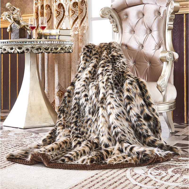 Rosdorf Park Darcy Snow Leopard Faux Fur Throw & Reviews Wayfair